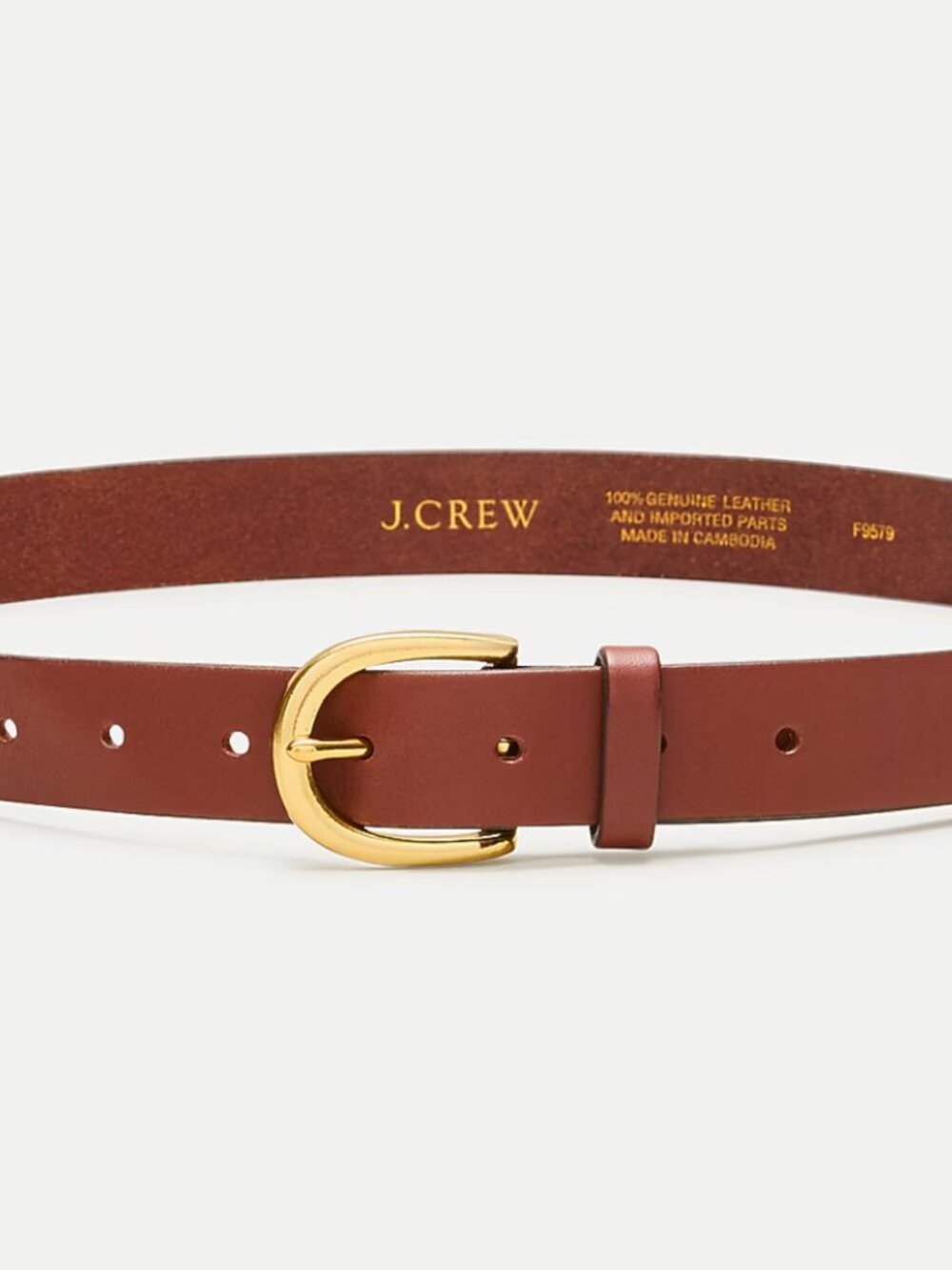 J. Crew Classic Leather Belt Dark Nutmeg Large
